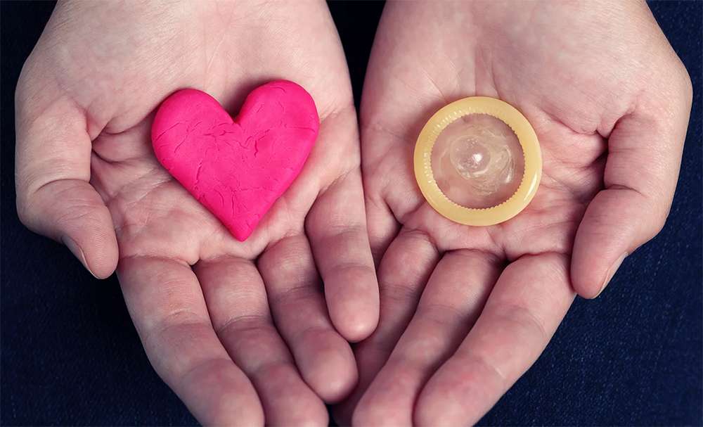 A condom with heart